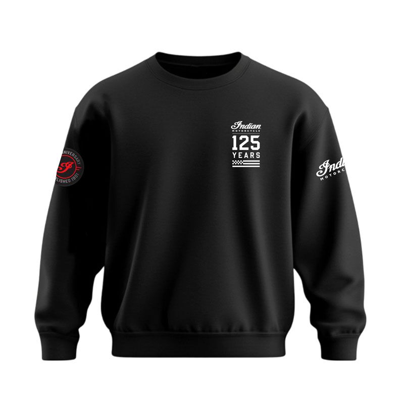 Indian Motorcycle 125th Anniversary black sweatshirt with 125 Years artwork – IRF27